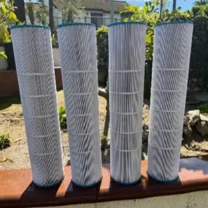 Clean pool cartridge filter after professional filter cleaning in Riverside, CA